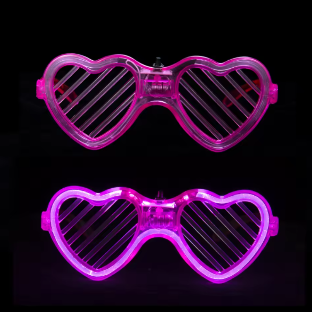 LED Heart Glasses 5 Pack