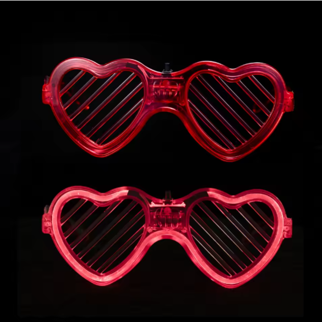 LED Heart Glasses 5 Pack
