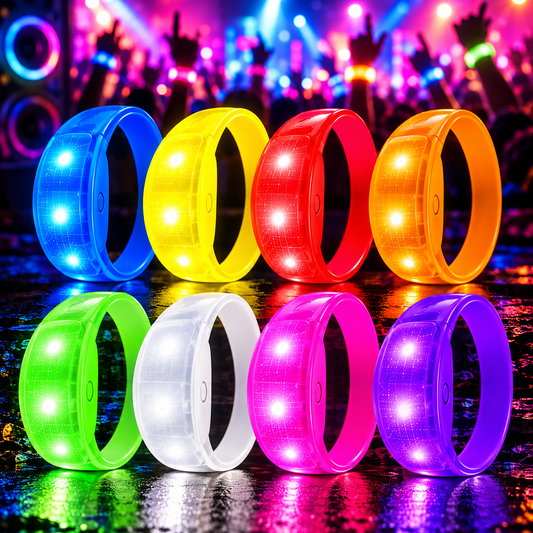 Sound-Activated LED Bracelets 10 Pack